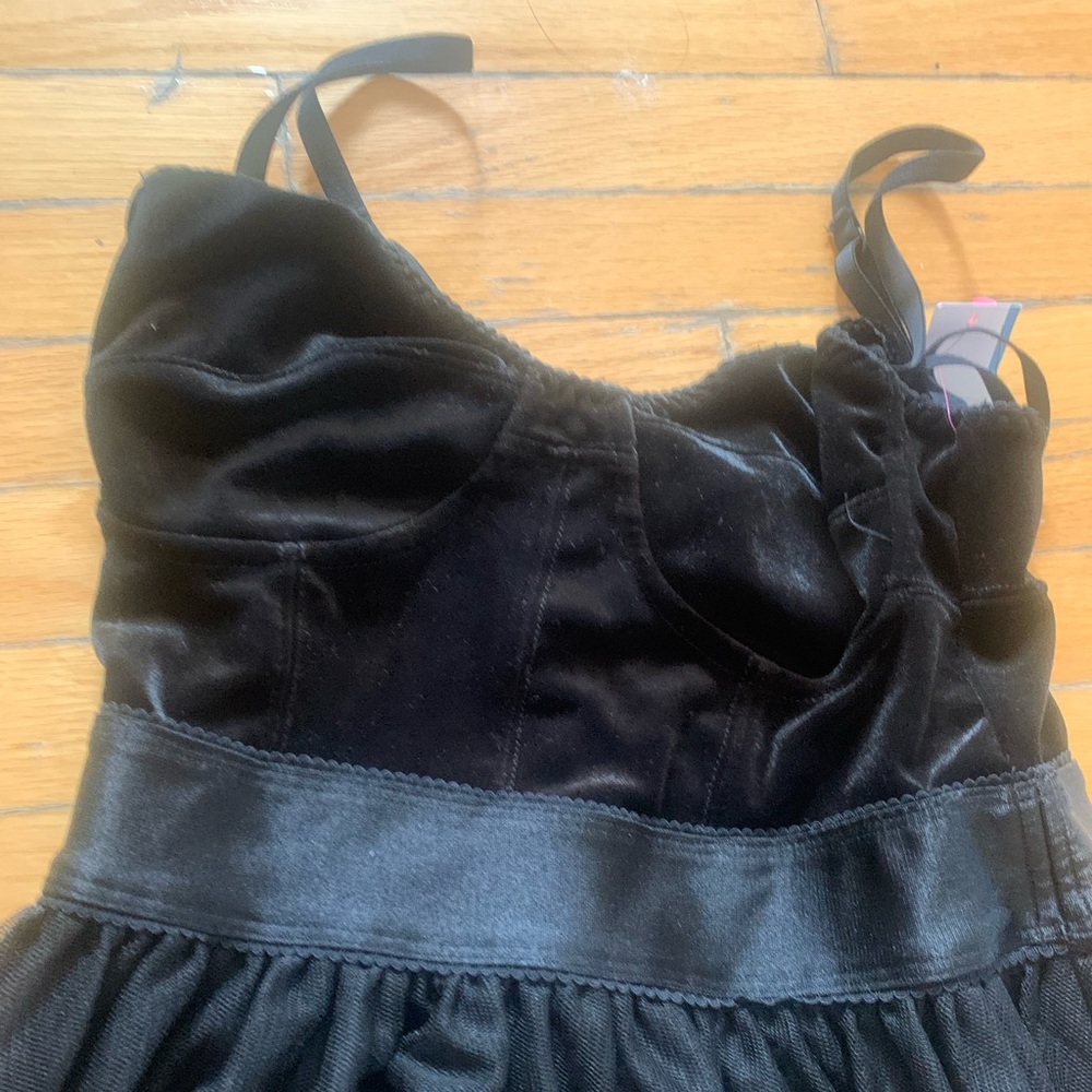 Nwt black bustier style poofy dress